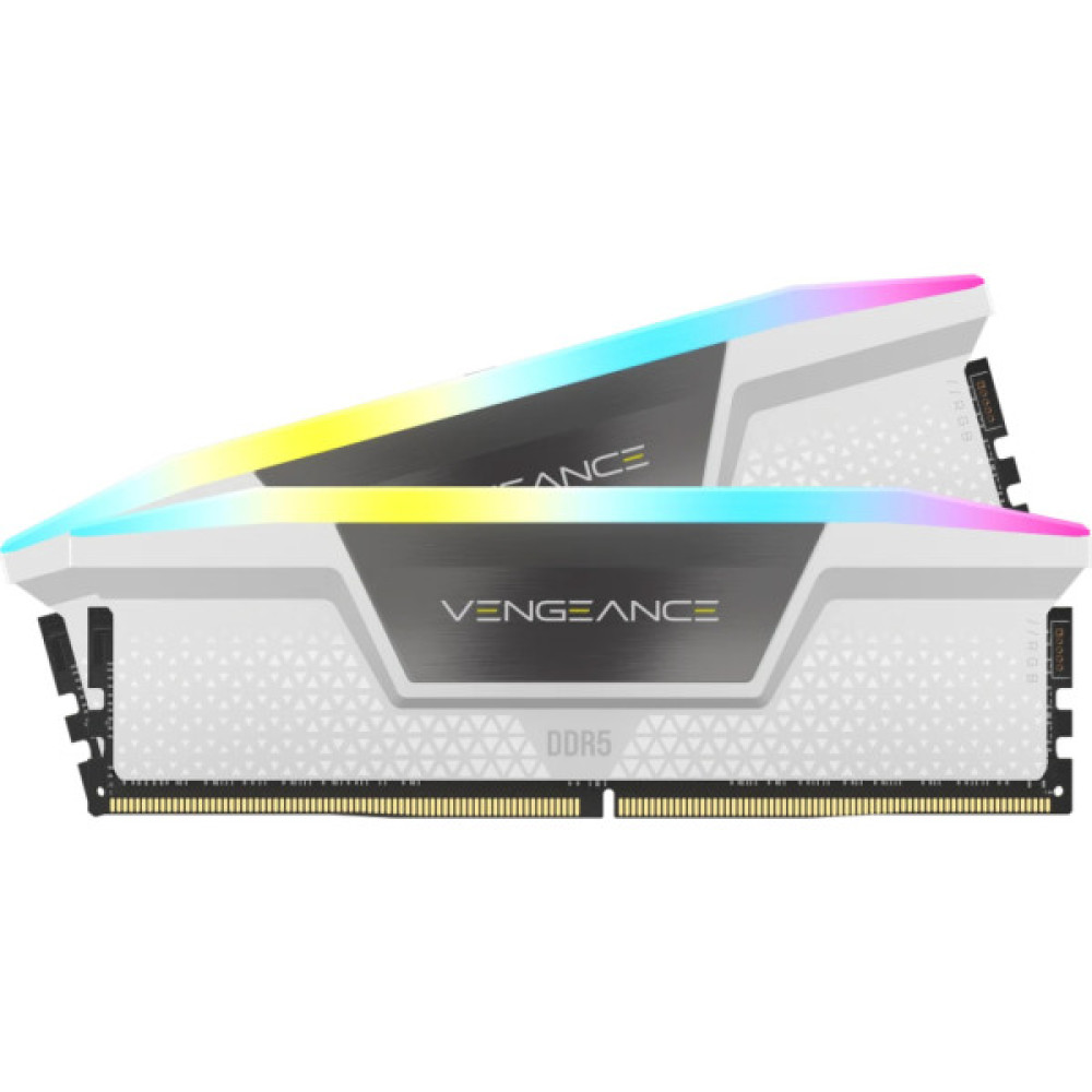 Модуль пам'яті для комп'ютера DDR5 32GB (2x16GB) 6400 MHz Vengeance RGB White Corsair (CMH32GX5M2B6400Z32W)