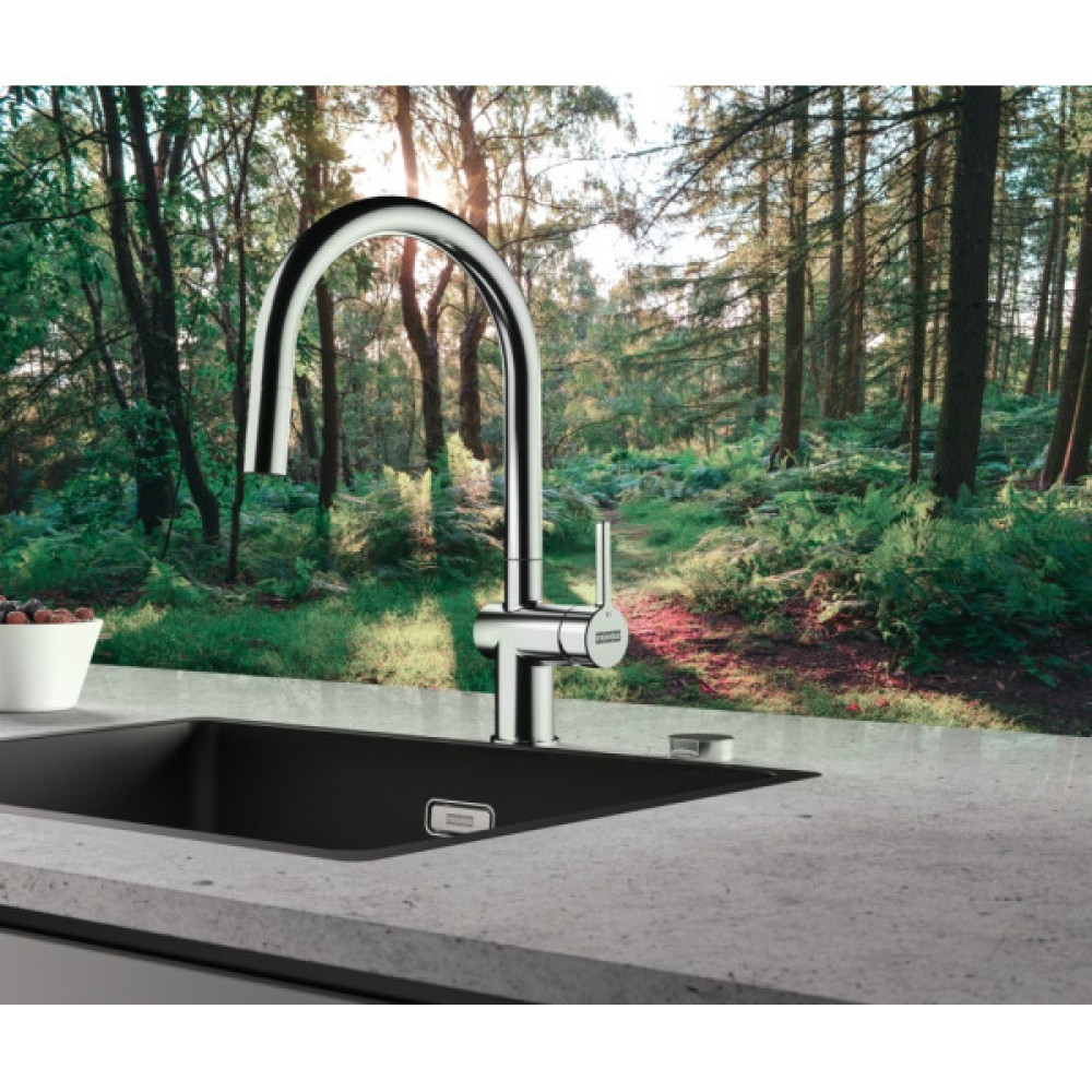 Змішувач для кухні Franke Active J, довж.виливу - 220мм, поворотний, 1+1фільтр+душ, хром