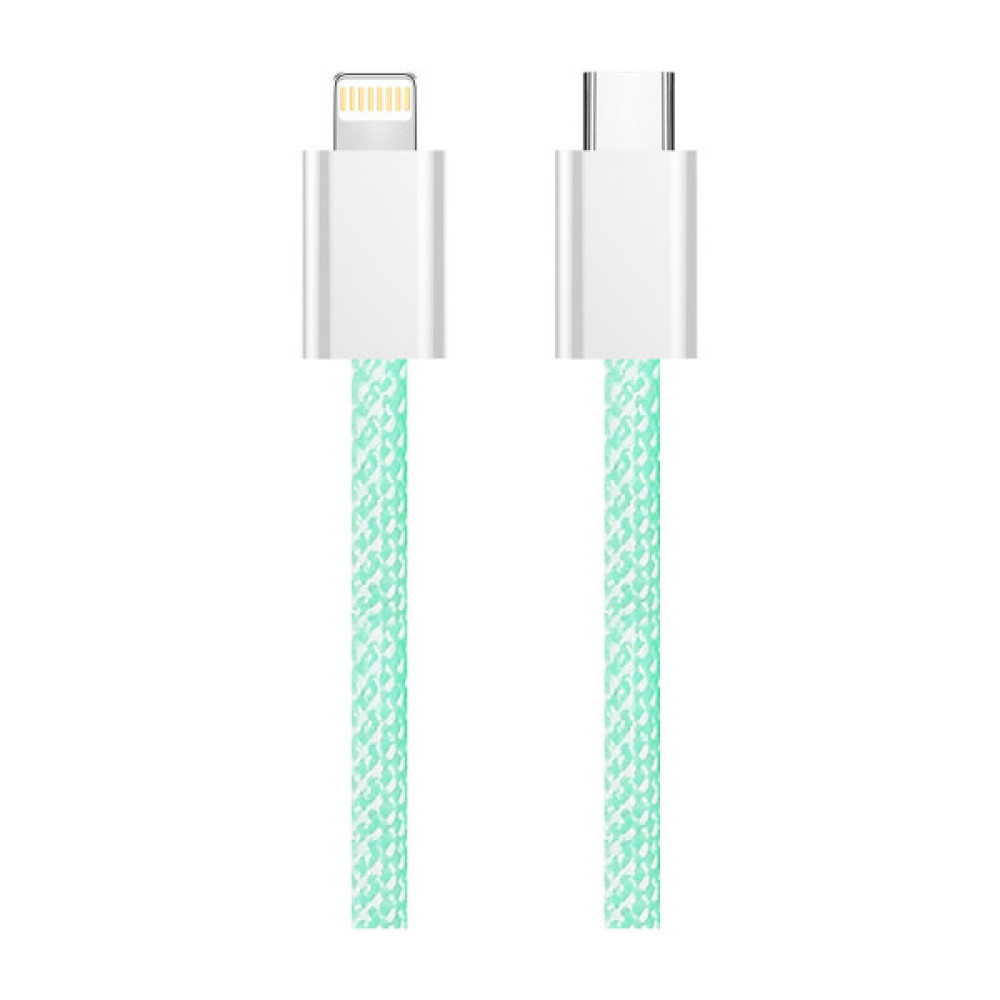 Дата кабель USB-C to Lightning 1.0m 27W green ColorWay (CW-CBPDCL061-G)