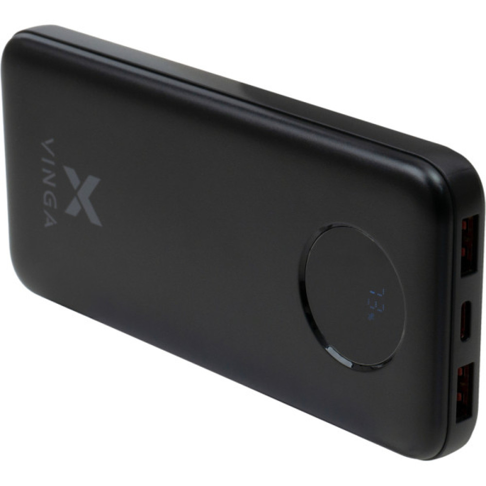 Батарея універсальна Vinga 10000 mAh 22.5W Display Black (VPBB1022)