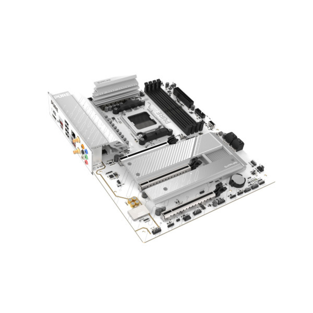 SAPPHIRE Motherboard PURE B850A WIFI7 sAM5 B850 4xDDR5 M.2 HDMI DP WiFi BT ATX білий