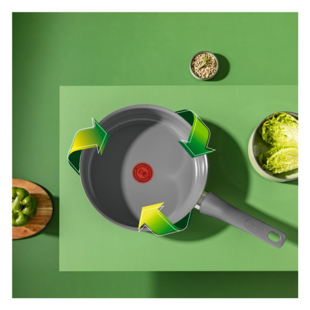 Сотейник Tefal Renewal, 24см, алюміній, бакеліт, скло, сірий (C4263243)