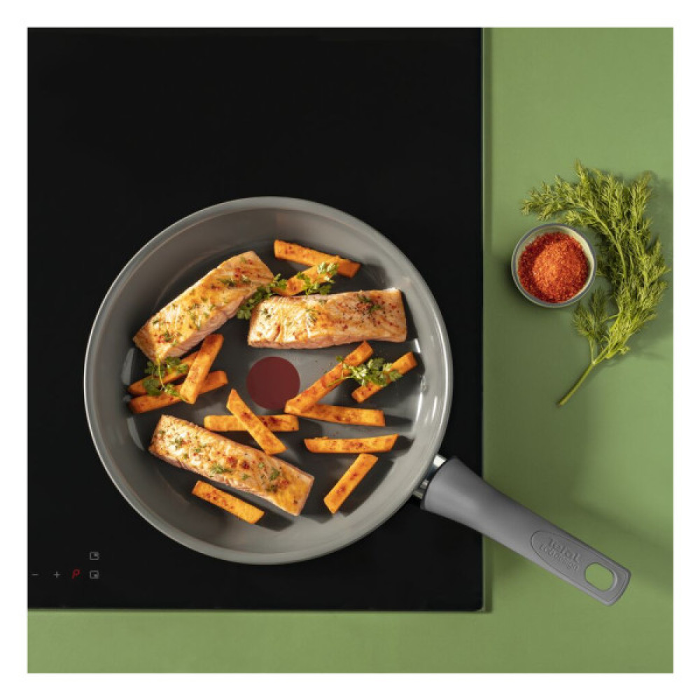 Сотейник Tefal Renewal, 24см, алюміній, бакеліт, скло, сірий (C4263243)