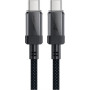 Дата кабель USB-C to USB-C 1.2m 60W stainless steel C12-03 Black Acefast (6974316283317)