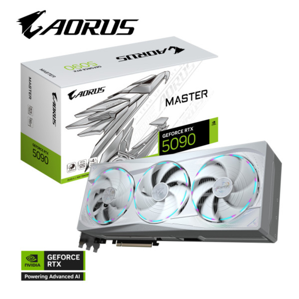 Відеокарта GIGABYTE GeForce RTX5090 32GB AORUS MASTER ICE (GV-N5090AORUSM ICE-32GD)