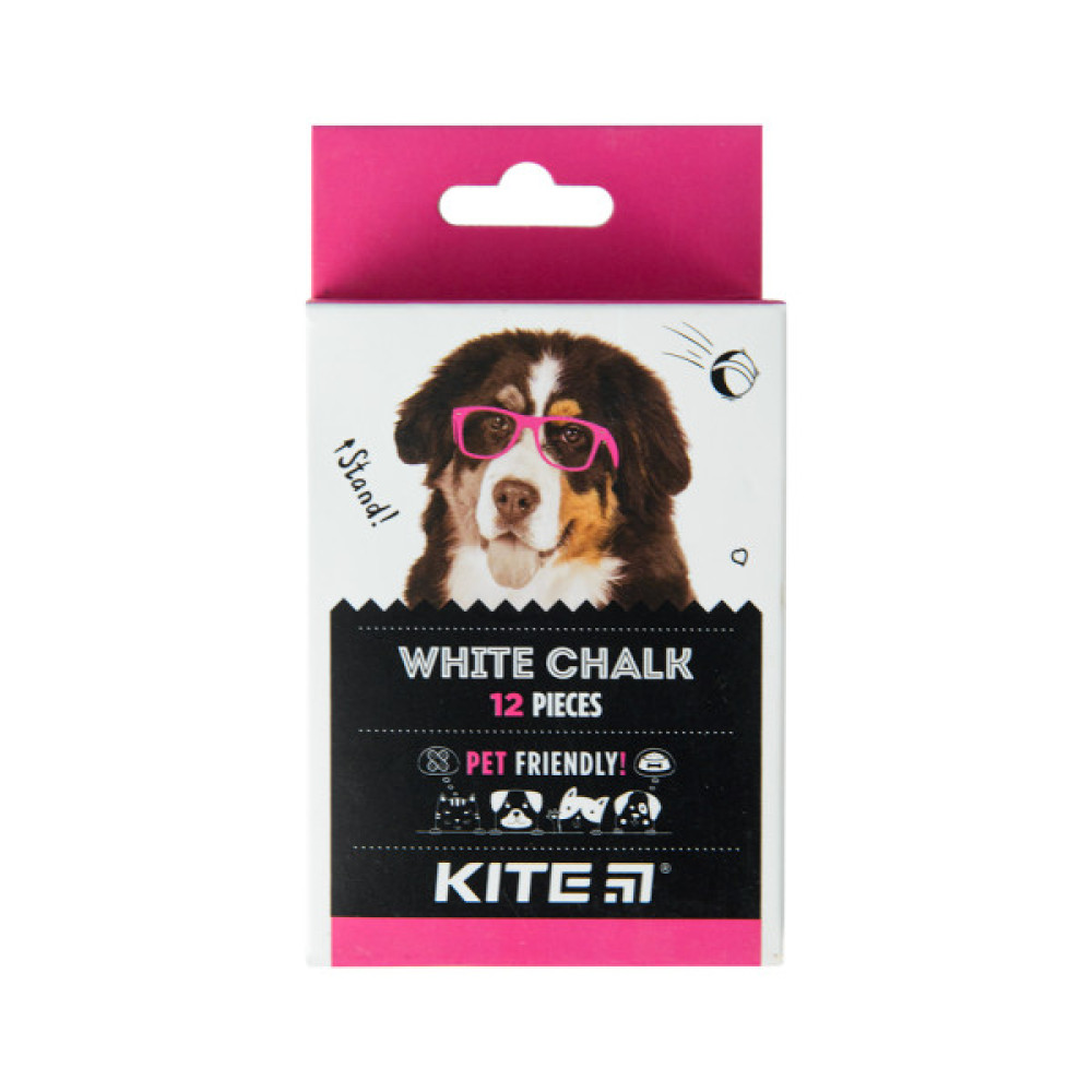 Крейда Kite біла кругла, 12 шт Dogs (K22-079-12)