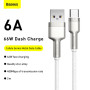 Дата кабель USB 3.1 AM to USB-C 2.0m 6.0A 66W Cafule Series Metal White Baseus (CAKF000202) Дата кабель USB 3.1 AM to USB-C 2.0m 6.0A 66W Cafule Series Metal White Baseus (CAKF000202)