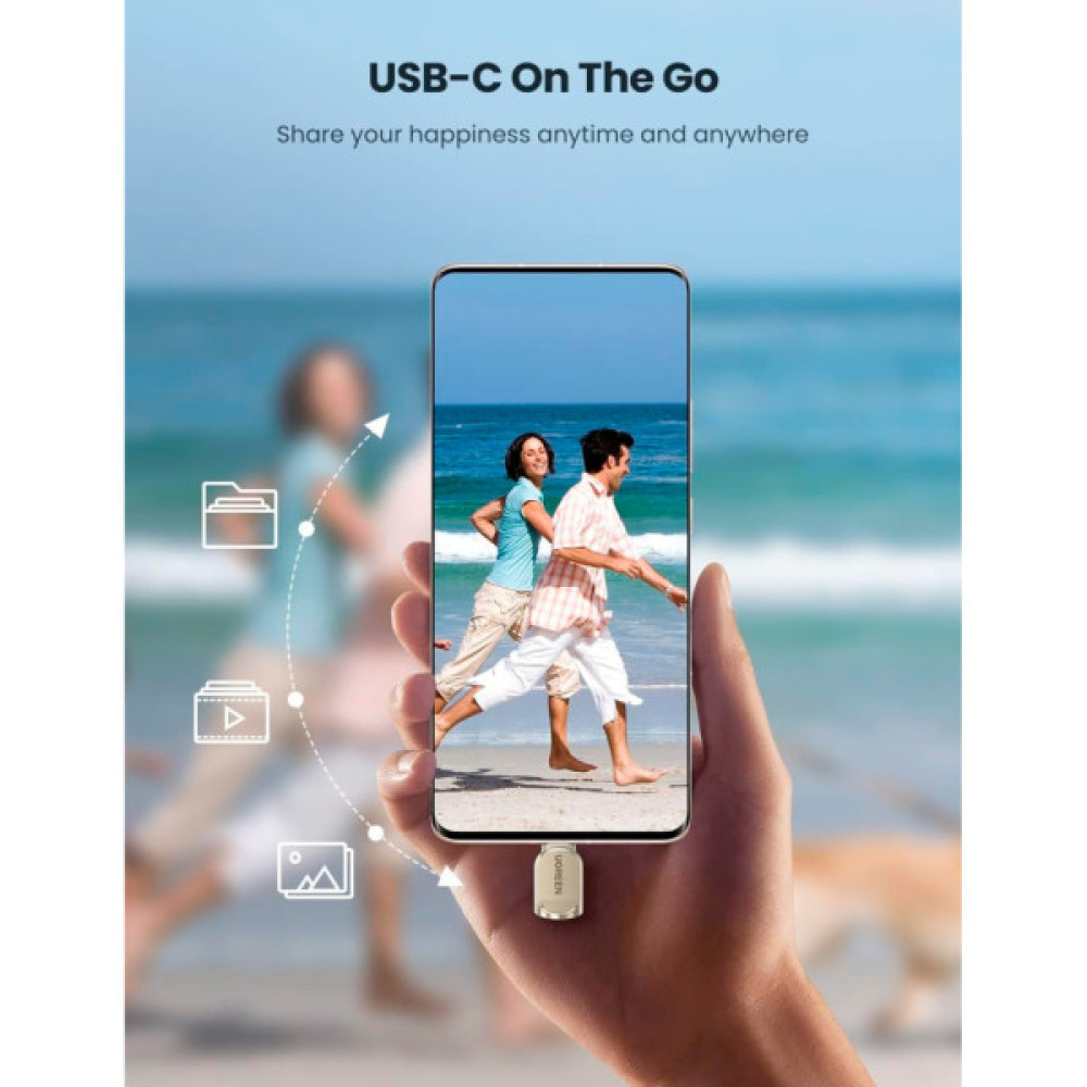 Зчитувач флеш-карт UGREEN USB-C to TF 3.0 CM331 Light Golden (80124)