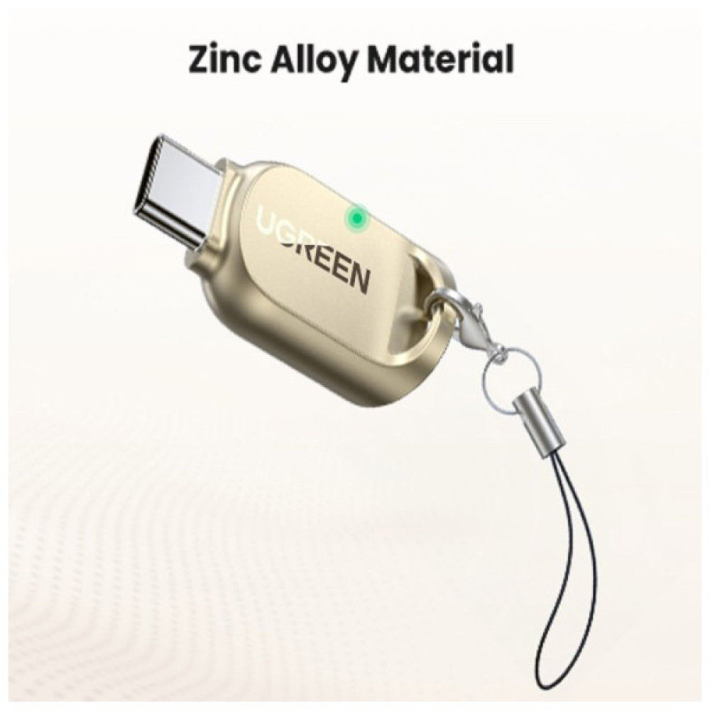 Зчитувач флеш-карт UGREEN USB-C to TF 3.0 CM331 Light Golden (80124)