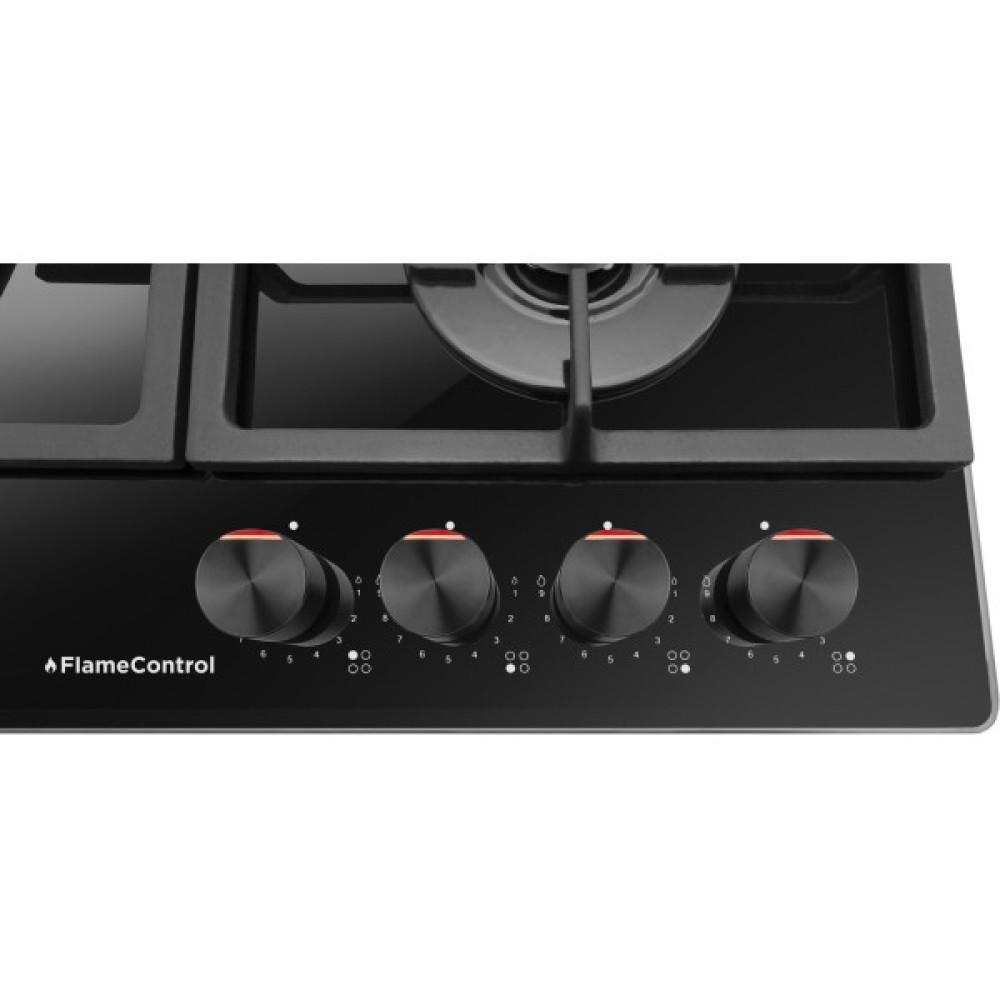 Варильна поверхня Hansa газова на склі, 59см, чавун, чорний