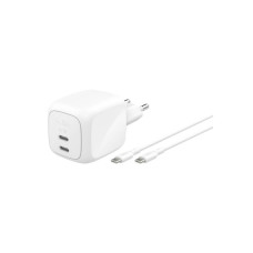 Зарядний пристрій Belkin 2xUSB-C PD67W GaN PPS + cable USB-C to USB-C 2.0m white (WCH020KQ2MWH-B6)
