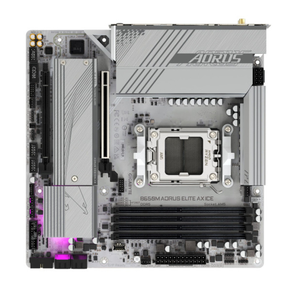 Материнська плата GIGABYTE B650M A ELITE AX ICE sAM5 B650 4xDDR5 M.2 HDMI DP Wi-Fi mATX
