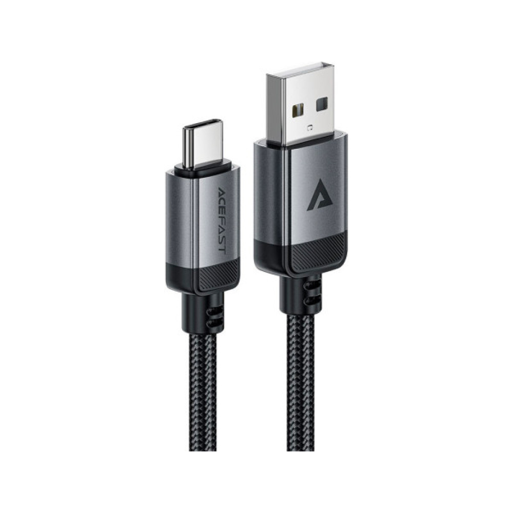 Дата кабель USB 2.0 AM to USB-C 1.2m 3.0A 18W aluminum alloy Black Acefast (6974316283782)