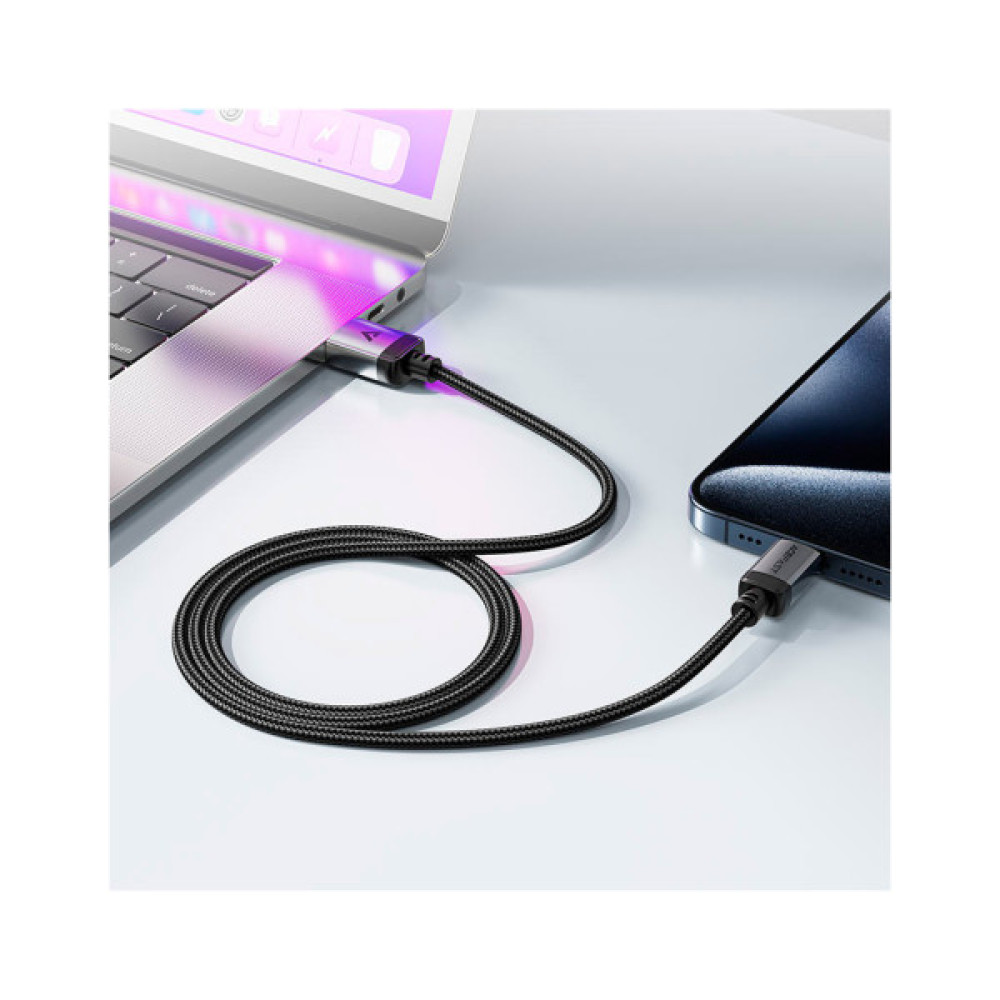 Дата кабель USB 2.0 AM to USB-C 1.2m 3.0A 18W aluminum alloy Black Acefast (6974316283782)