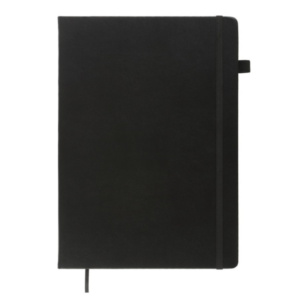 Книга записна Buromax Etalon 210x295 мм 96 аркушів в клітинку обкладинка зі штучної шкіри Чорна (BM.294160-01)