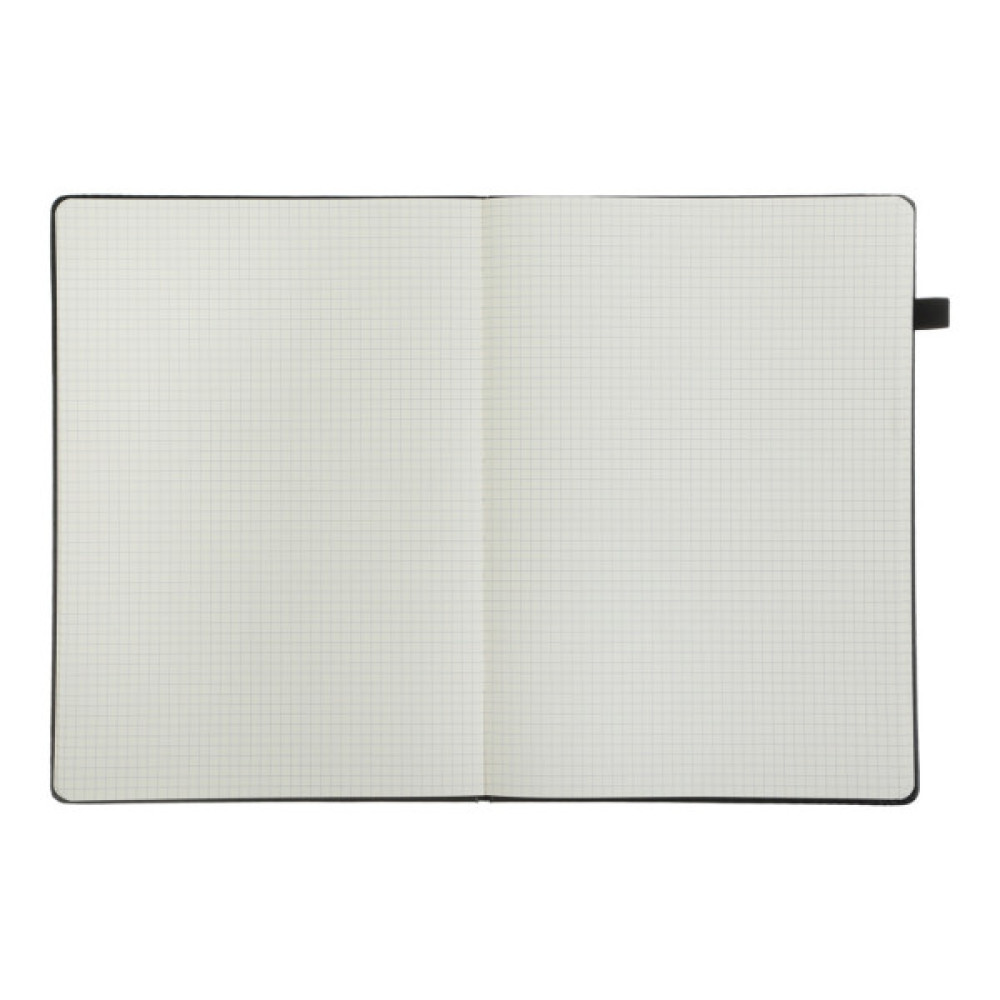 Книга записна Buromax Etalon 210x295 мм 96 аркушів в клітинку обкладинка зі штучної шкіри Чорна (BM.294160-01)