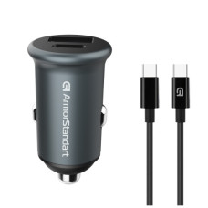 Зарядний пристрій Armorstandart USB Type-C PD20W + USB QC 3.0 Grey + cable USB-C (ARM82461)