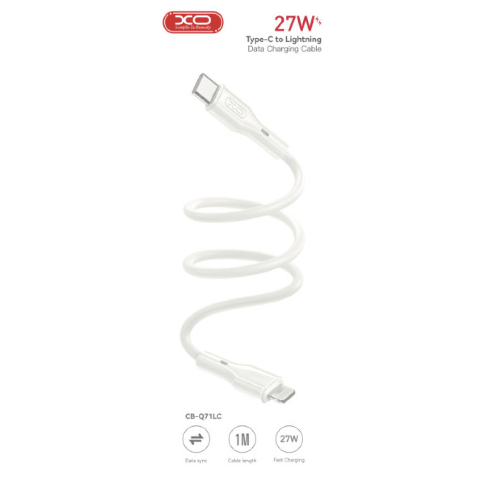 Дата кабель USB-C to Lightning 1.0m 27W XO (CB-Q71LC)
