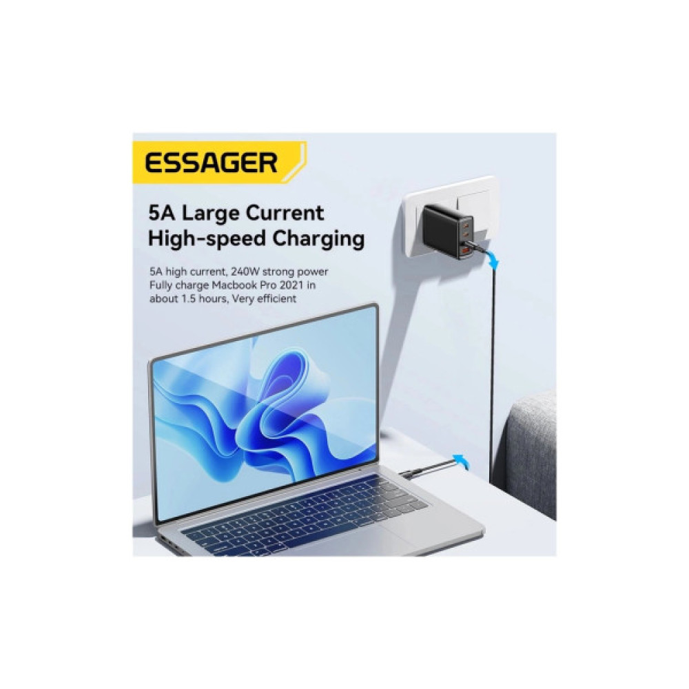 Дата кабель USB-C to USB-C 1.0m 240W Essager (EXCTT3-CG0G-P)