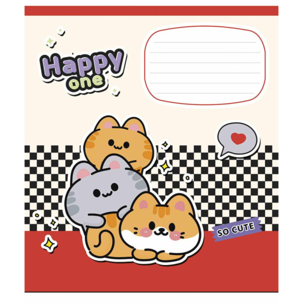 Зошит Школярик Happy one 12 аркушів коса лінія (012-3532C)