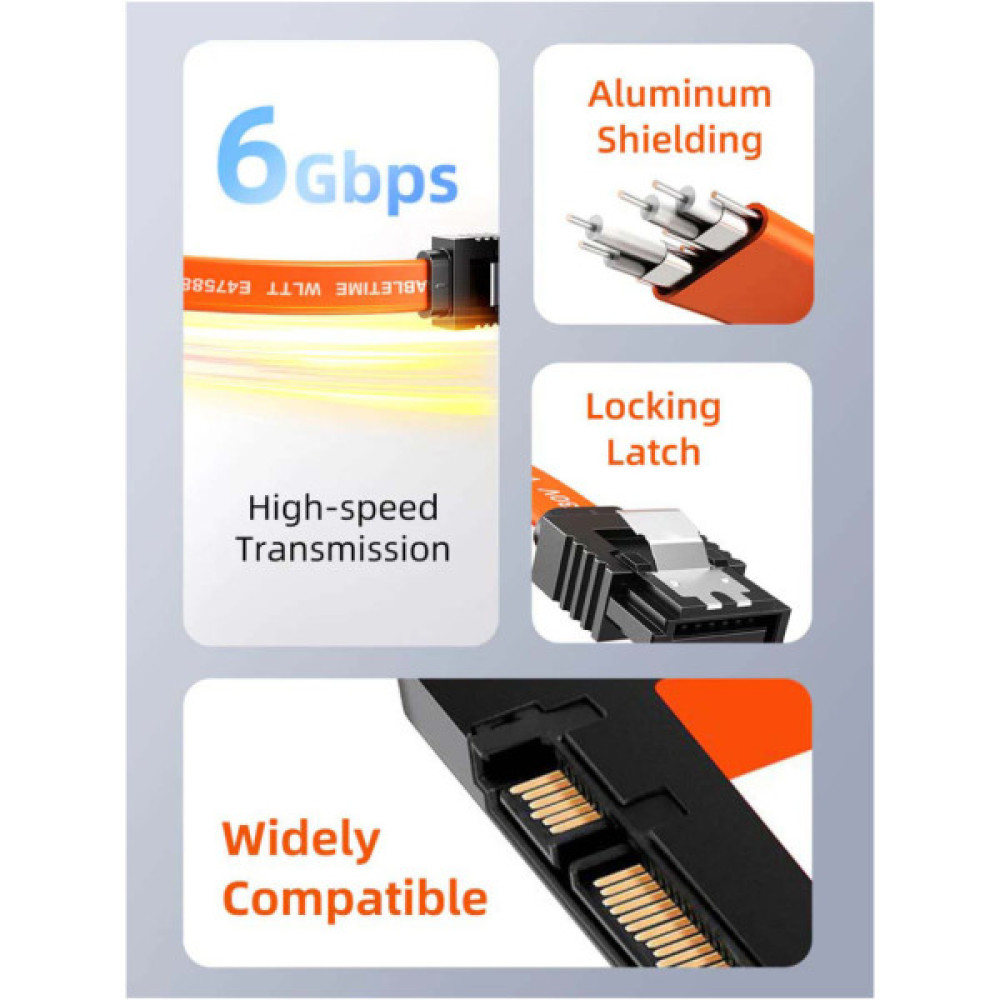 Кабель для передачі даних SATA III 0.5m Cabletime (CA915897)