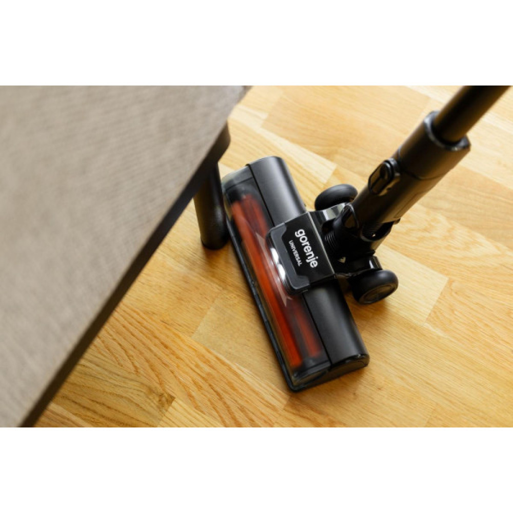 Gorenje Пилосос Gorenje бездротовий, 60Вт, конт пил -0.6л, автон. робота до 50хв, HEPA, 2 в 1, підсвічування, індикатор, щітка- електротурбо, сірий