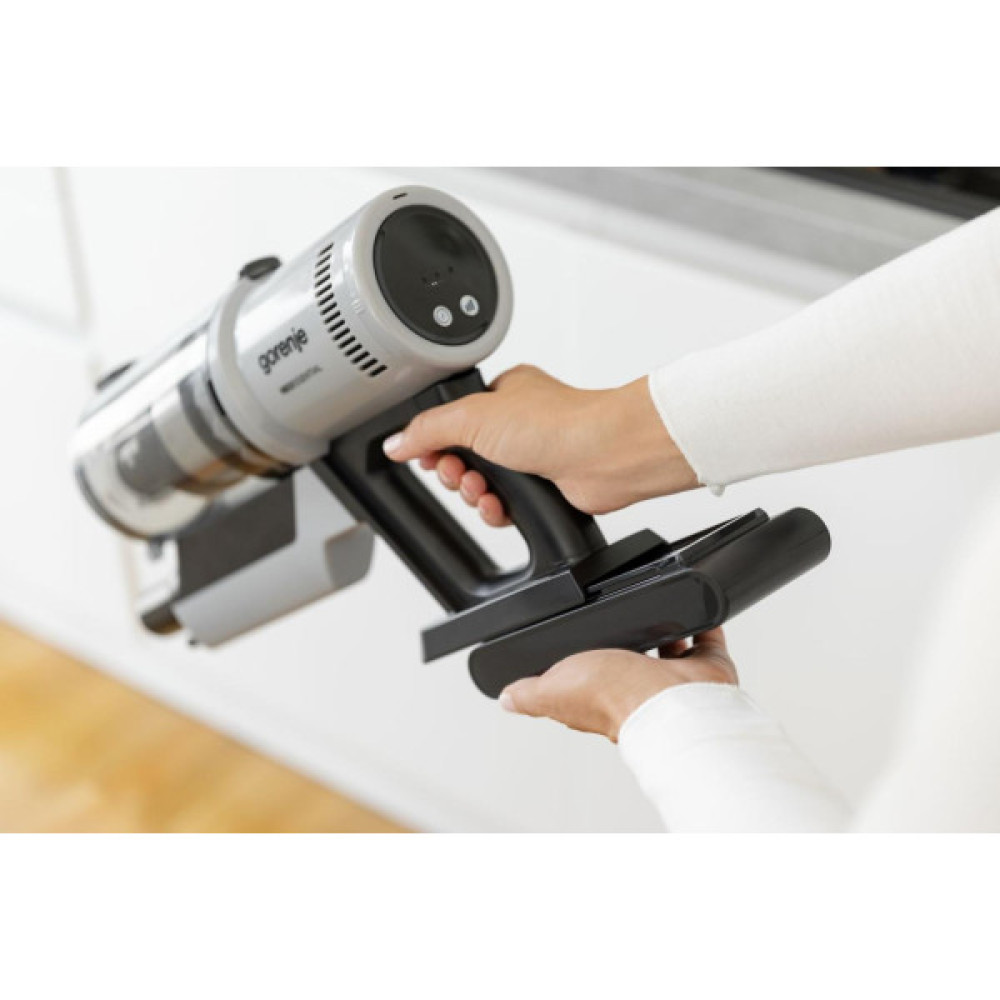 Gorenje Пилосос Gorenje бездротовий, 60Вт, конт пил -0.6л, автон. робота до 50хв, HEPA, 2 в 1, підсвічування, індикатор, щітка- електротурбо, сірий