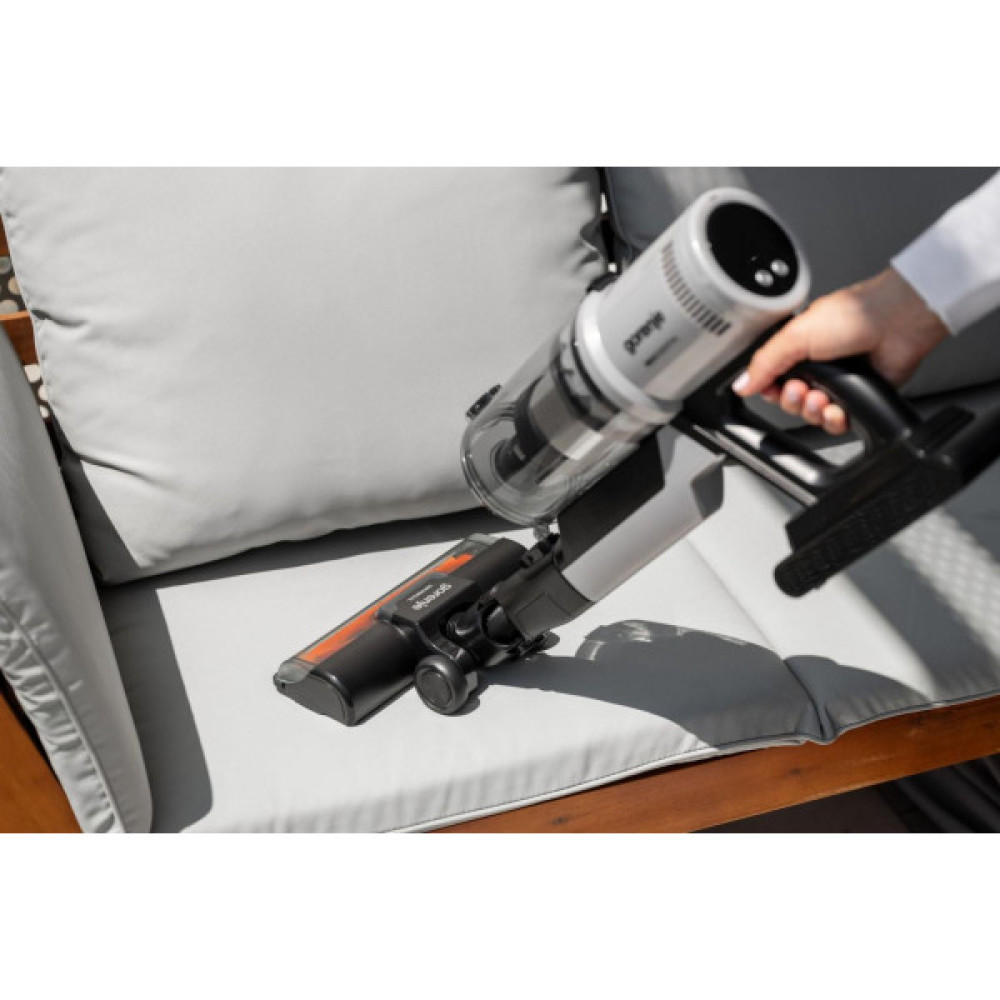 Gorenje Пилосос Gorenje бездротовий, 60Вт, конт пил -0.6л, автон. робота до 50хв, HEPA, 2 в 1, підсвічування, індикатор, щітка- електротурбо, сірий