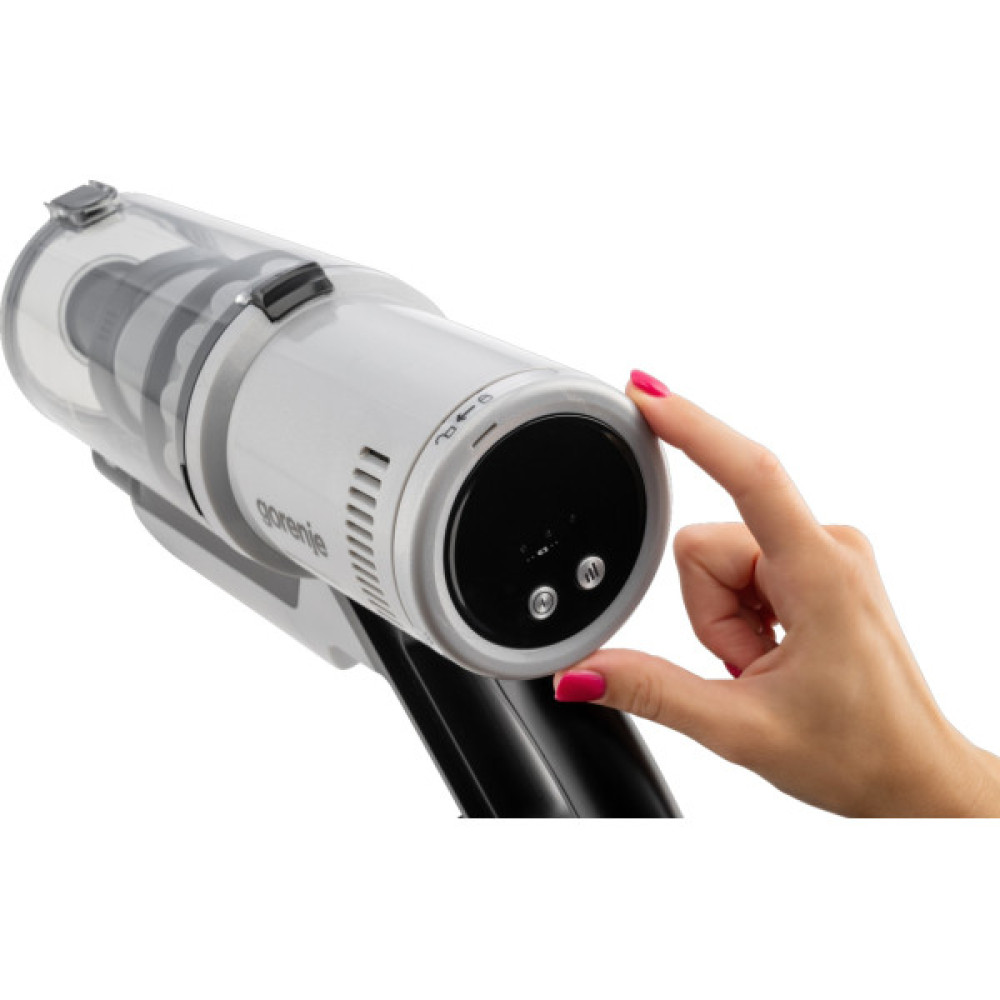 Gorenje Пилосос Gorenje бездротовий, 60Вт, конт пил -0.6л, автон. робота до 50хв, HEPA, 2 в 1, підсвічування, індикатор, щітка- електротурбо, сірий