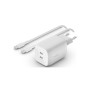 Зарядний пристрій Belkin 2xUSB-C PD65W GaN PPS + cable USB-C to USB-C 2.0m White (WCH013VF2MWH-B6) Зарядний пристрій Belkin 2xUSB-C PD65W GaN PPS + cable USB-C to USB-C 2.0m White (WCH013VF2MWH-B6)
