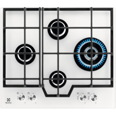 Варильна поверхня Electrolux газова на склі, 60см, чавун, білий