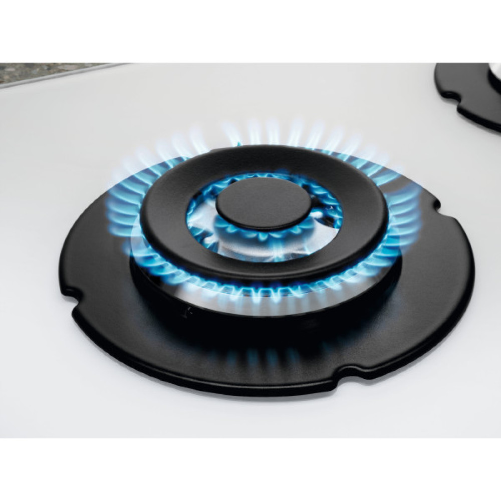 Варильна поверхня Electrolux газова на склі, 60см, чавун, білий