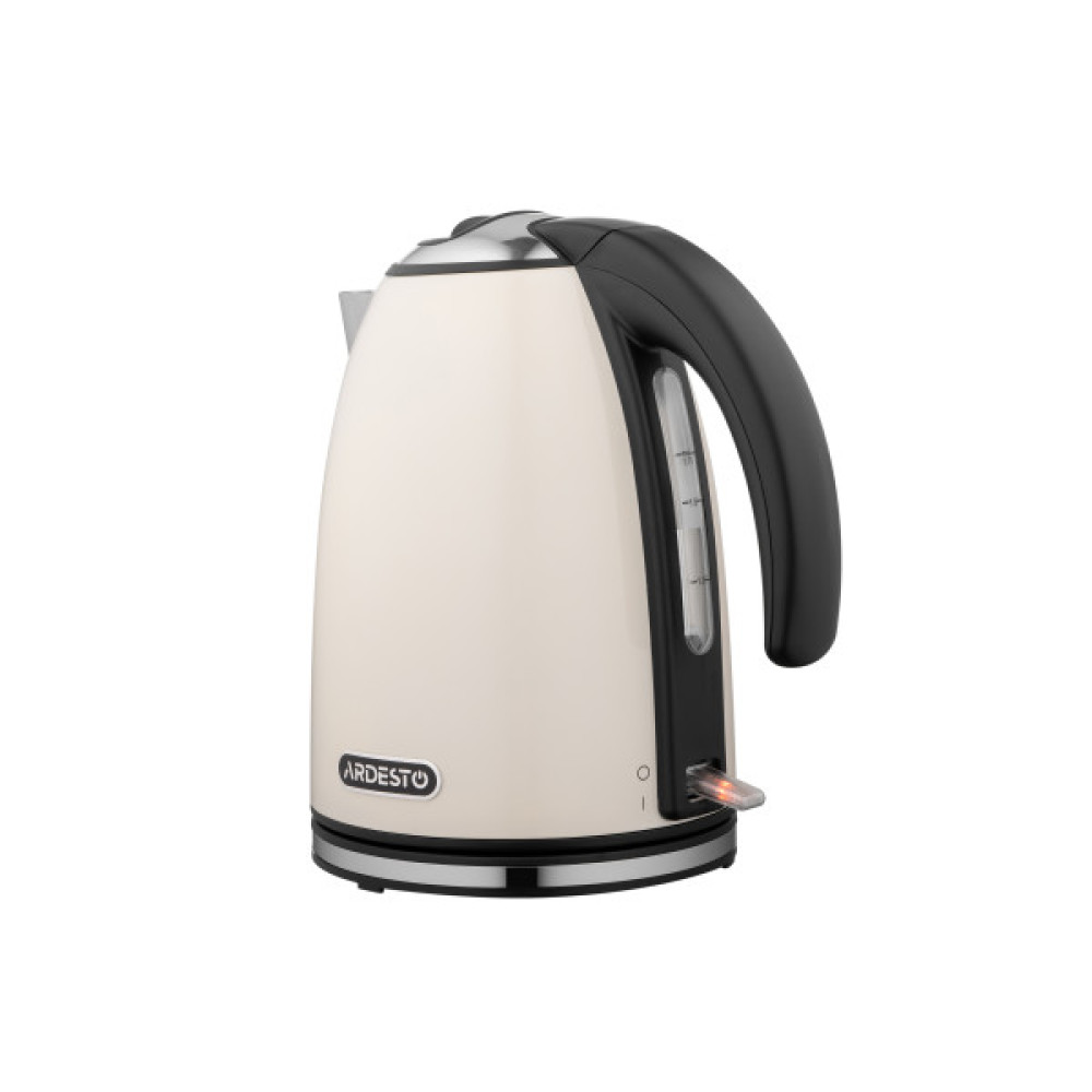 Електрочайник ARDESTO 1.7л, Strix, метал, бежевий глянець