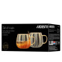 Набір чашок Ardesto Golden Moon 350мл, 2шт, боросилікатне скло, прозорий (AR2635BGG) Набір чашок Ardesto Golden Moon 350мл, 2шт, боросилікатне скло, прозорий (AR2635BGG)
