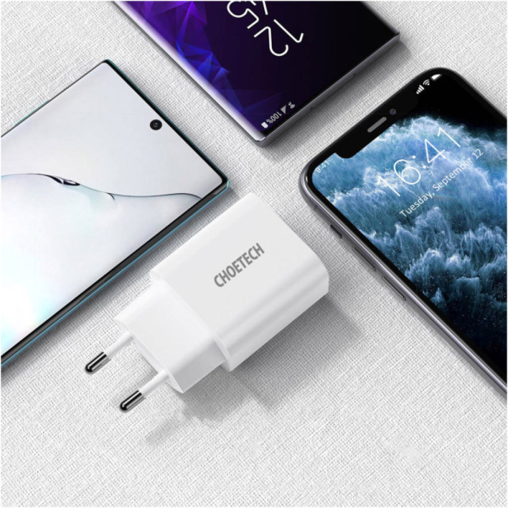 Зарядний пристрій Choetech USB-C PD20W white (Q5004-V5)