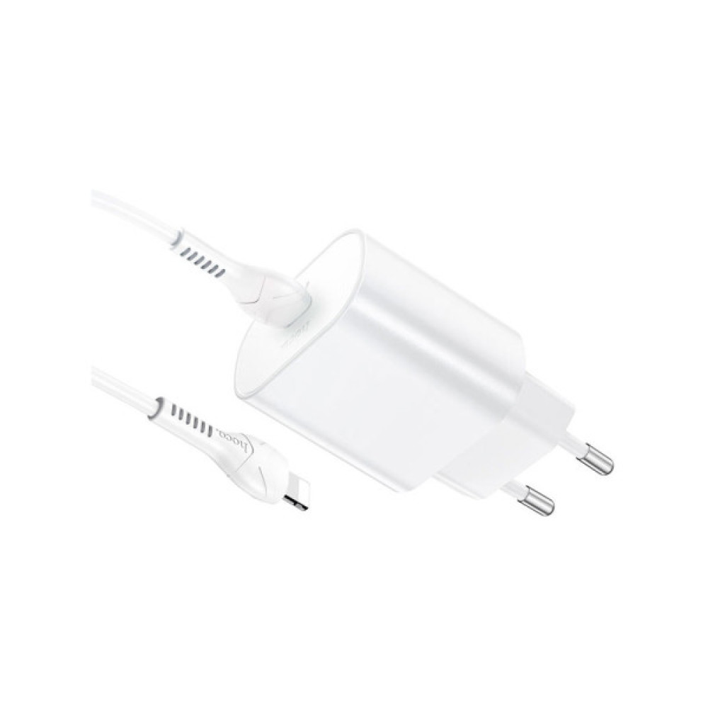 Зарядний пристрій HOCO N22 Jetta USB-C PD25W + cable USB-C to Lightning White (6931474760074)