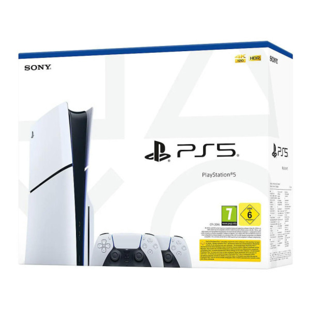 Ігрова консоль Sony Playstation 5 Slim (2 геймпада Dualsense) Blu-Ray (1000042053 / 1000050030)