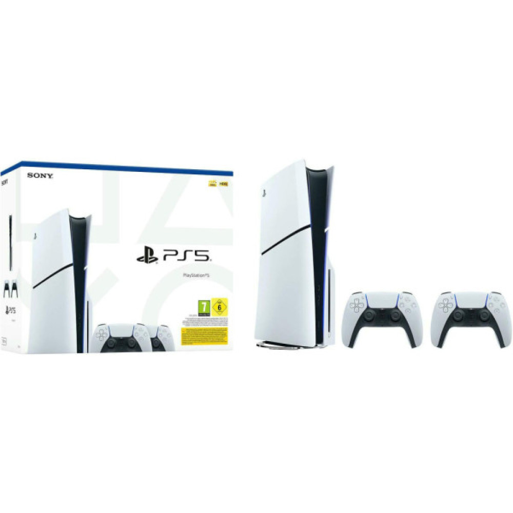 Ігрова консоль Sony Playstation 5 Slim (2 геймпада Dualsense) Blu-Ray (1000042053 / 1000050030)