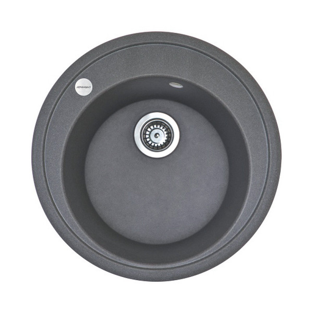 Набір кухонна Adamant Sun, штучний камінь, кругла, без крила, 510x200мм, чаша - 1, врізна, сірий + змішувач