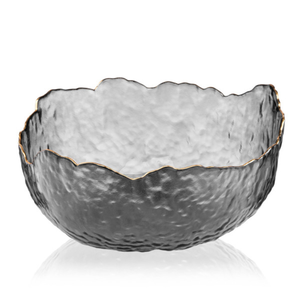 Салатник Ardesto Bell 19.5см, скло, сірий (AR5007)