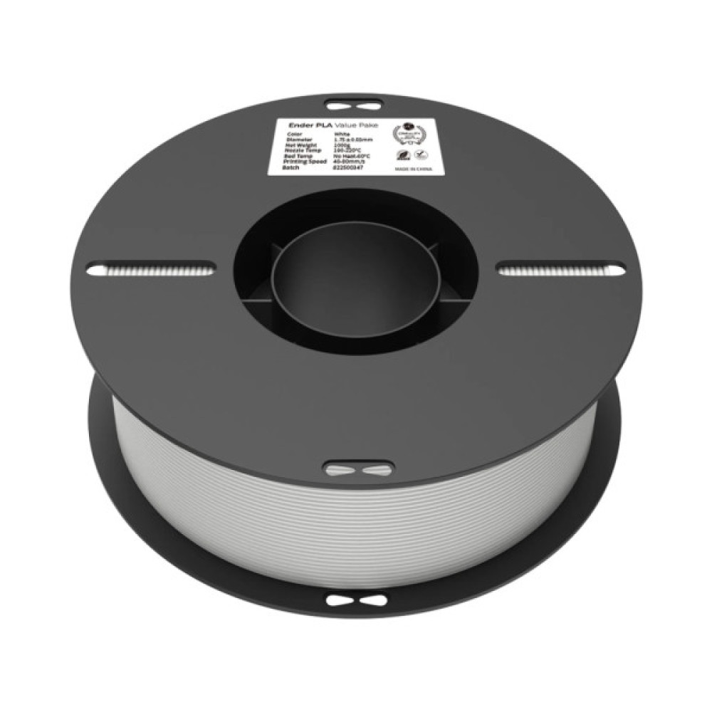 Пластик для 3D-принтера Creality PLA 2x1кг, 1.75мм, white+black (3301010337)
