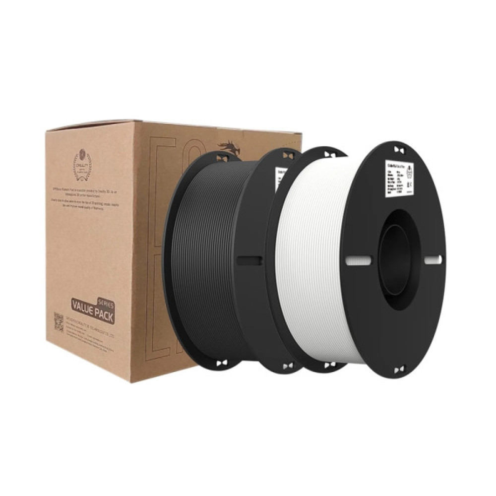 Пластик для 3D-принтера Creality PLA 2x1кг, 1.75мм, white+black (3301010337)