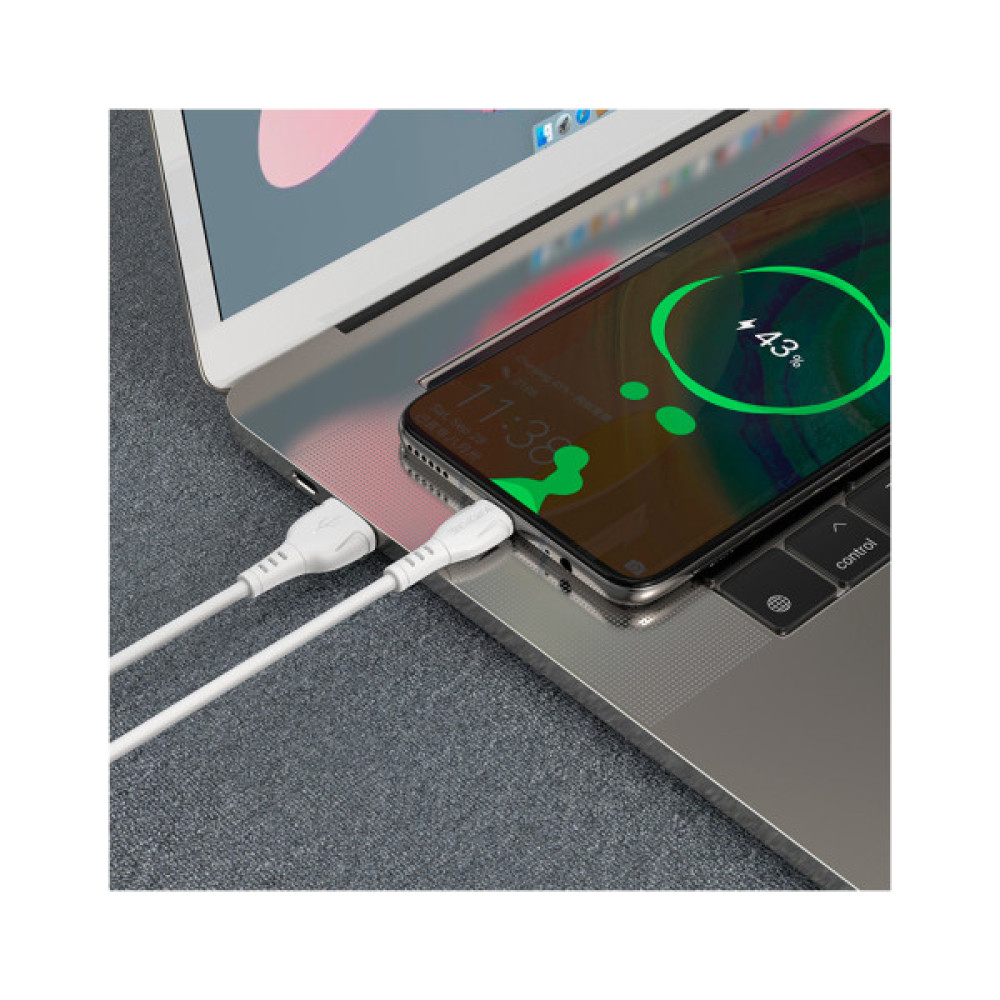 Дата кабель USB 2.0 AM to Micro 5P 1.0m 2.4A black BOROFONE (6931474743916)