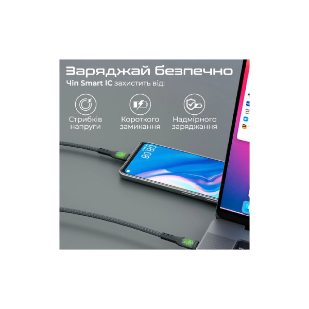 Дата кабель USB-C to USB-C 2.0m Promate (transline-cc200.black)