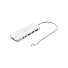 Концентратор J5create USB-C 6-in-1 2xUSB 3.2 + USB-C PD + HDMI 4K + SD/TF + 3.5mm white (JCD373EW-N)
