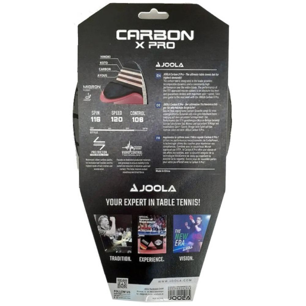 Ракетка для настільного тенісу Joola Carbon X Pro (54206) (930758)