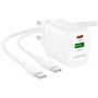 Зарядний пристрій BOROFONE BN29 Fuente 1xUSB-C PD30W + 1xUSB QC3.0 + cable USB-C to USB-C White (6941991120343) Зарядний пристрій BOROFONE BN29 Fuente 1xUSB-C PD30W + 1xUSB QC3.0 + cable USB-C to USB-C White (6941991120343)