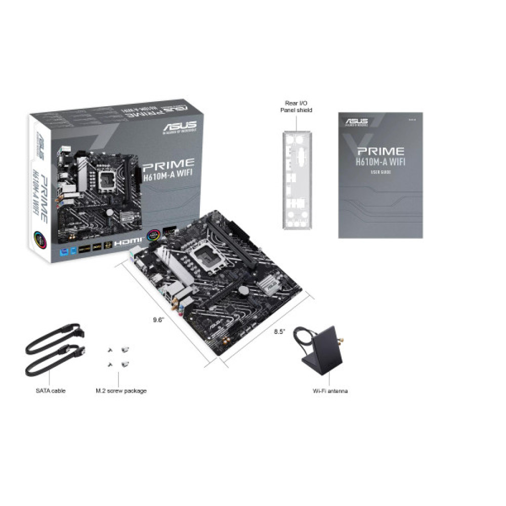 Материнcька плата ASUS PRIME H610M-A WIFI s1700 H610 2xDDR5 M.2 HDMI D-Sub DP Wi-Fi BT mATX