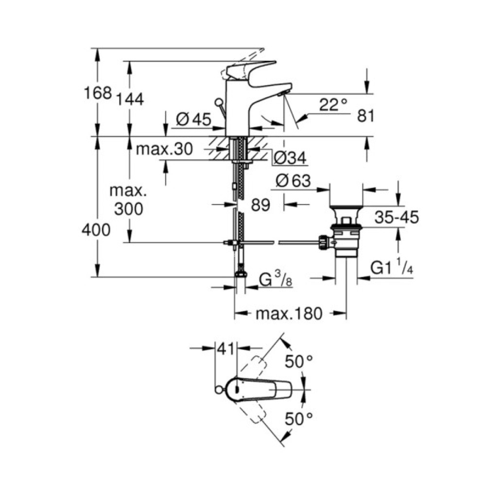 Змішувач Grohe Start Flow S-Size (23809000)