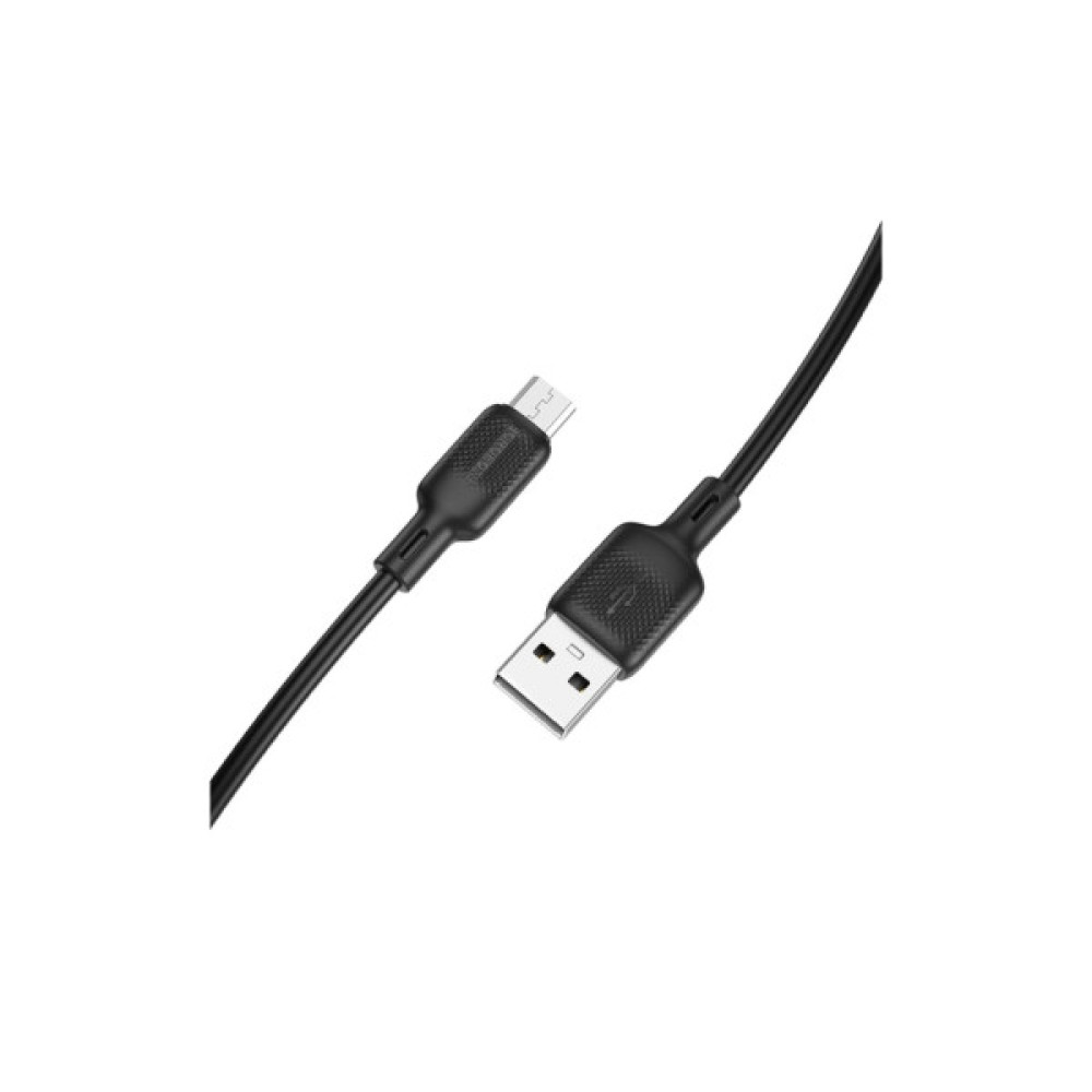Дата кабель USB 2.0 AM to Micro 5P 1.0m silicone black BOROFONE (6941991115417)